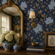 Load image into Gallery viewer, Jennifer Blue Floral Cottage Peel and Stick and Traditional Wallpaper
