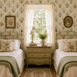 Load image into Gallery viewer, Aubrey Vintage Cottage Flower Garden Peel and Stick and Traditional Wallpaper
