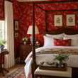 Load image into Gallery viewer, Tallis Court Red Floral Peel and Stick and Traditional Wallpaper
