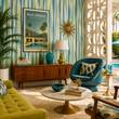 Load image into Gallery viewer, Aldred Road Blue and Green Striped  Peel and Stick and Traditional Wallpaper
