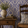 Load image into Gallery viewer, Victorian Cottage Blue Botanical Peel and Stick and Traditional Wallpaper
