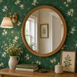 Load image into Gallery viewer, Bedwardine Gardens Green Floral Peel and Stick and Traditional Wallpaper

