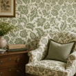 Load image into Gallery viewer, Evie Green Cottage Floral Peel and Stick and Traditional Wallpaper
