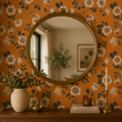 Load image into Gallery viewer, Diana Close Vintage Orange Floral Peel and Stick and Traditional Wallpaper
