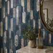 Load image into Gallery viewer, Vincennes Estate Silver and Blue Modern Geometric Peel and Stick and Traditional Wallpaper
