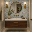 Load image into Gallery viewer, Cecilia Road Victorian Blue Damask Peel and Stick and Traditional Wallpaper
