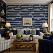 Load image into Gallery viewer, Knots Cove Blue and White Nautical Peel and Stick and Traditional Wallpaper
