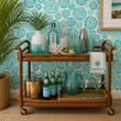 Load image into Gallery viewer, Christie Row Blue Geometric Peel and Stick and Traditional Wallpaper
