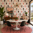 Load image into Gallery viewer, Pink Ladies Atomic Retro Pink and Black Peel and Stick and Traditional Wallpaper
