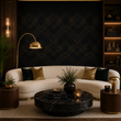 Load image into Gallery viewer, Irwin Isle Black and Gold Art Deco Peel and Stick and Traditional Wallpaper
