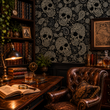 Load image into Gallery viewer, Tower Place Gothic Skull Peel and Stick and Traditional Wallpaper
