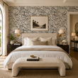 Load image into Gallery viewer, Billiter Court Black and White Peel and Stick and Traditional Wallpaper

