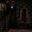 Load image into Gallery viewer, Amblecot Mews Victorian Gothic Damask Peel and Stick and Traditional Wallpaper
