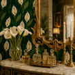 Load image into Gallery viewer, Peace Lilies Victorian Floral Peel and Stick and Traditional Wallpaper
