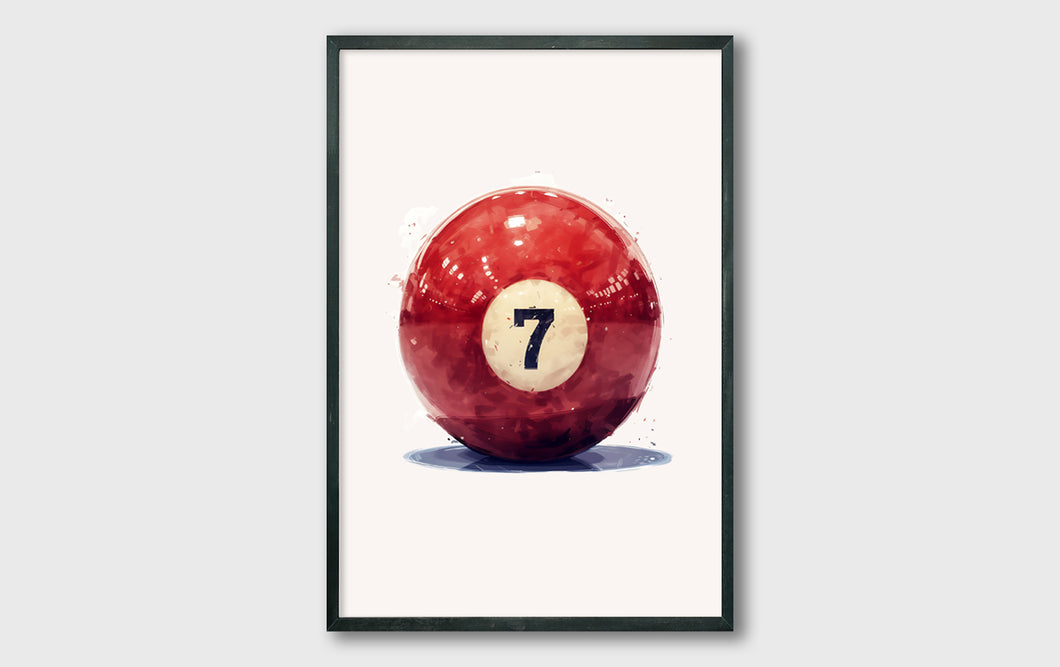 7 Ball Billiard Ball Abstract Wall Art Print