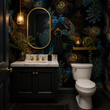 Load image into Gallery viewer, Beatty Mews Black Victorian Peacock Peel and Stick and Traditional Wallpaper
