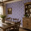 Load image into Gallery viewer, Victorian Cottage Blue Botanical Peel and Stick and Traditional Wallpaper
