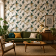 Load image into Gallery viewer, Delhi Street Peacock Feather Peel and Stick and Traditional Wallpaper

