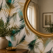 Load image into Gallery viewer, Delhi Street Peacock Feather Peel and Stick and Traditional Wallpaper

