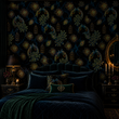 Load image into Gallery viewer, Beatty Mews Black Victorian Peacock Peel and Stick and Traditional Wallpaper

