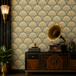 Load image into Gallery viewer, Regent Court Art Deco Geometric Fan Peel and Stick and Traditional Wallpaper
