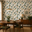 Load image into Gallery viewer, Delhi Street Peacock Feather Peel and Stick and Traditional Wallpaper
