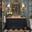 Load image into Gallery viewer, Caladonian Victorian Blue Damask Peel and Stick and Traditional Wallpaper
