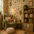 Load image into Gallery viewer, Hoot Owls in the Woods Botanical Peel and Stick and Traditional Wallpaper
