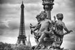 Load image into Gallery viewer, Cherub Statue with Eiffel Tower Photograph Wall Art Print
