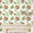 Load image into Gallery viewer, Asher Autumn Fall Woodland Forest Branches with Pine Cones Peel and Stick and Traditional Wallpaper
