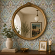 Load image into Gallery viewer, Cecilia Road Victorian Blue Damask Peel and Stick and Traditional Wallpaper
