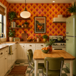 Load image into Gallery viewer, Ursula Street Orange Retro Peel and Stick and Traditional Wallpaper
