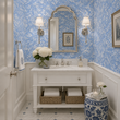 Load image into Gallery viewer, Swan Lane Blue Vintage Floral Peel and Stick and Traditional Wallpaper
