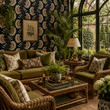 Load image into Gallery viewer, Gretta Dark and Moody Art Deco Floral Peel and Stick and Traditional Wallpaper
