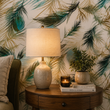 Load image into Gallery viewer, Delhi Street Peacock Feather Peel and Stick and Traditional Wallpaper
