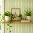 Load image into Gallery viewer, Ruth Road Green Hearts and Stripes Retro Peel and Stick and Traditional Wallpaper
