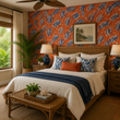 Load image into Gallery viewer, Villa Abstract Bold Tropical Palm Leaves Peel and Stick and Traditional Wallpaper
