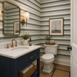 Load image into Gallery viewer, Mariner's Cove Teal and Brown Nautical Striped Peel and Stick and Traditional Wallpaper
