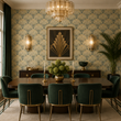 Load image into Gallery viewer, Regent Court Art Deco Geometric Fan Peel and Stick and Traditional Wallpaper
