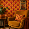 Load image into Gallery viewer, Ursula Street Orange Retro Peel and Stick and Traditional Wallpaper
