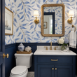 Load image into Gallery viewer, Pleydell Court Blue Botanical Peel and Stick and Traditional Wallpaper

