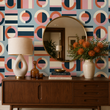 Load image into Gallery viewer, Corbin Bold Geometric Retro Peel and Stick and Traditional Wallpaper
