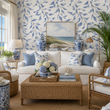 Load image into Gallery viewer, Pleydell Court Blue Botanical Peel and Stick and Traditional Wallpaper
