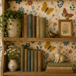 Load image into Gallery viewer, Anna's Garden Butterfly Garden Botanical Peel and Stick and Traditional Wallpaper
