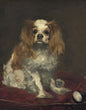 Load image into Gallery viewer, King Charles Spaniel, by Edouard Manet, circa 1866. Realism pet portrait.
