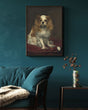 Load image into Gallery viewer, King Charles Spaniel, by Edouard Manet, circa 1866. Realism pet portrait.
