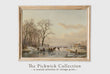 Load image into Gallery viewer, A Frozen Canal in the Meuse by Andreas Schelfhout, circa 1867.

