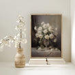 Load image into Gallery viewer, Moody Vintage White Roses Floral Still Life
