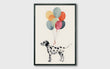 Load image into Gallery viewer, Dalmatian Dog with Watercolor Balloons Wall Art Print
