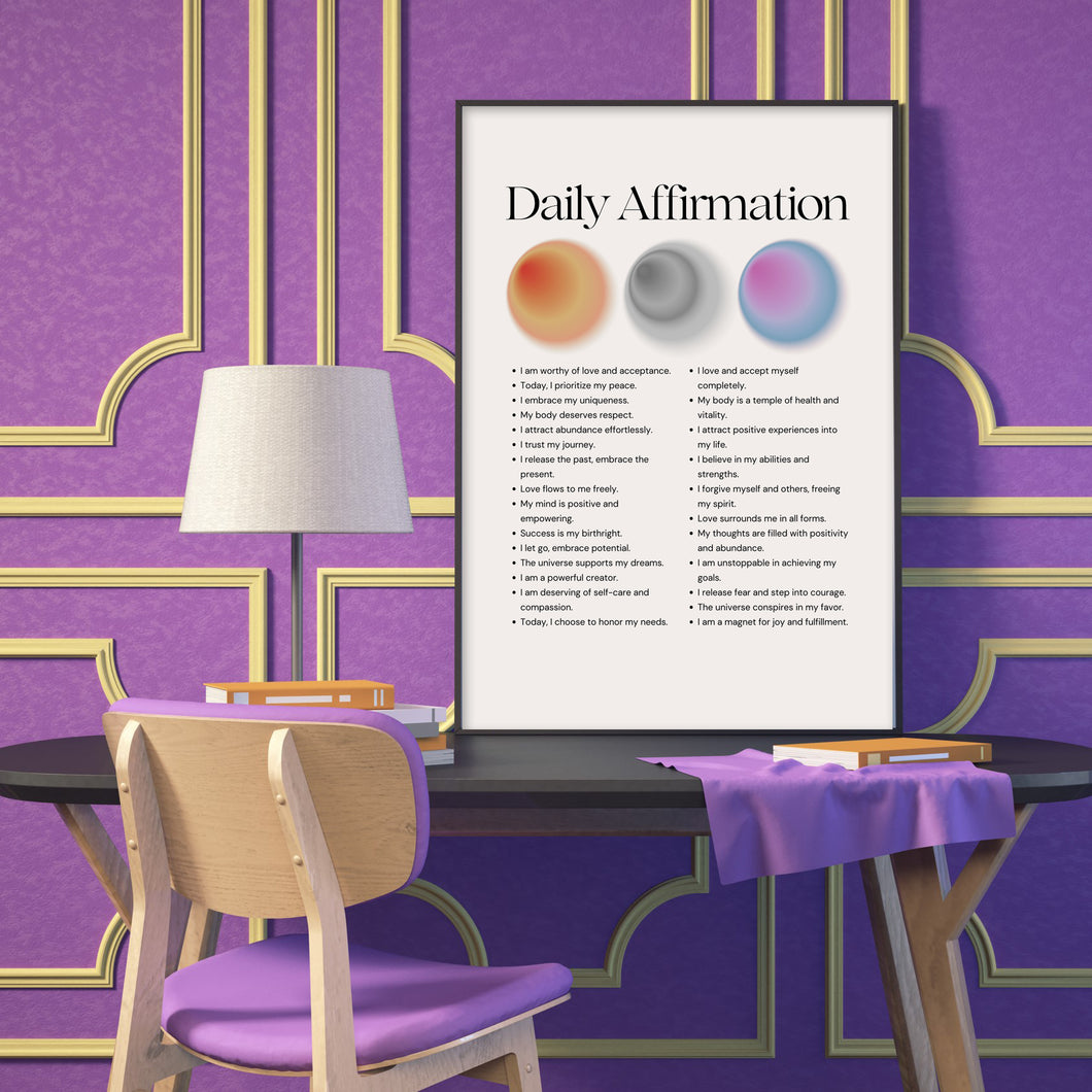 Daily Affirmations Reminders Wall Art Print